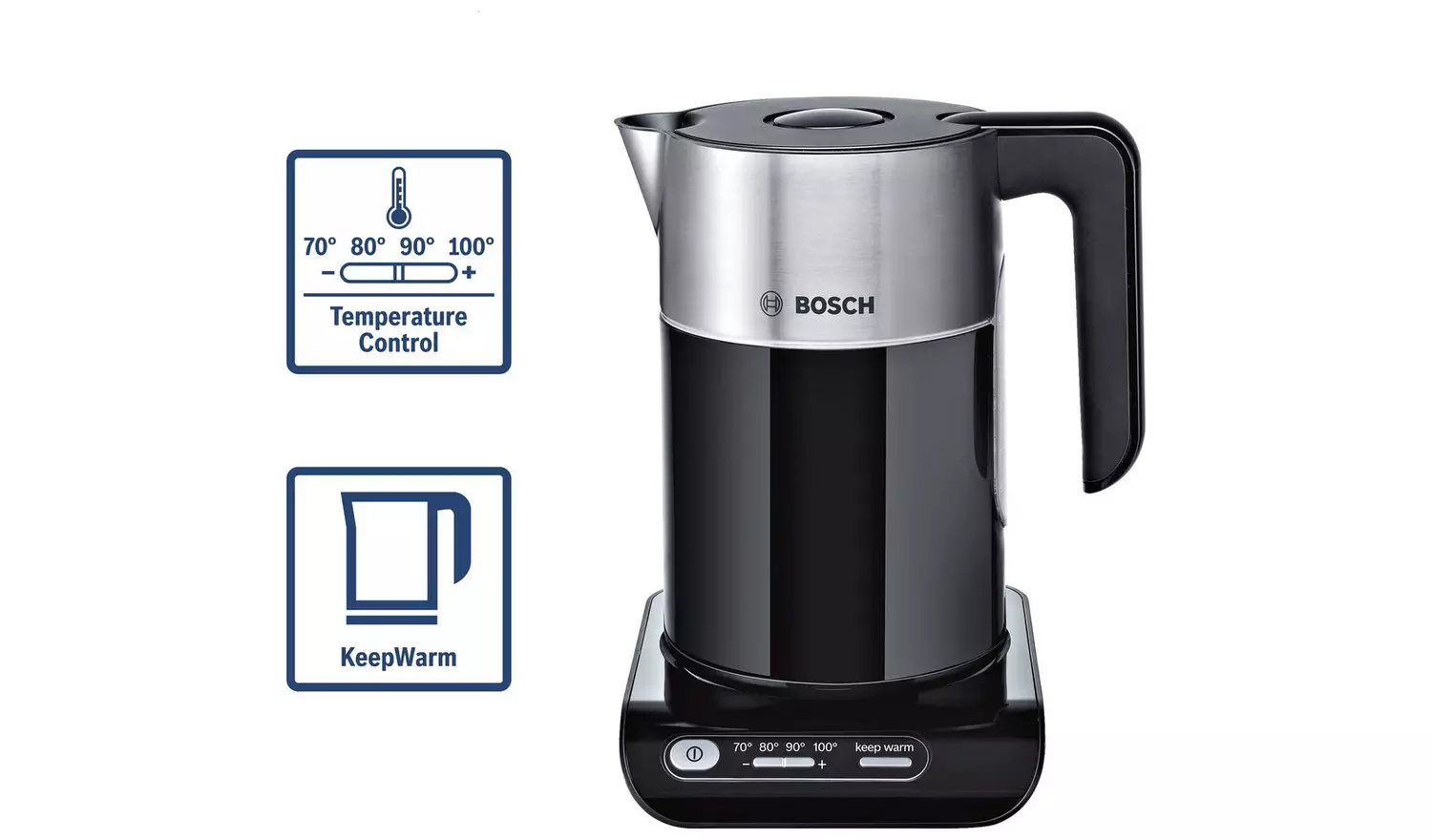 Bosch TWK8633GB Styline Variable Temperature Kettle - Black