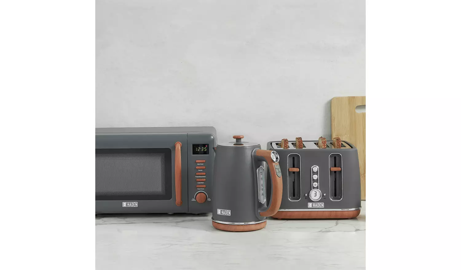 Haden 206794 Dorchester Kettle,Toaster & Microwave - Grey