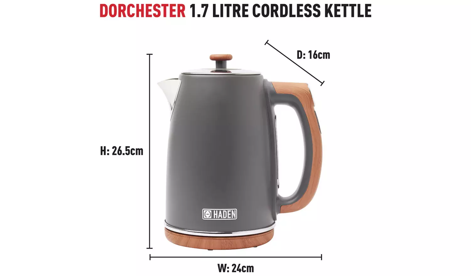 Haden 206794 Dorchester Kettle,Toaster & Microwave - Grey