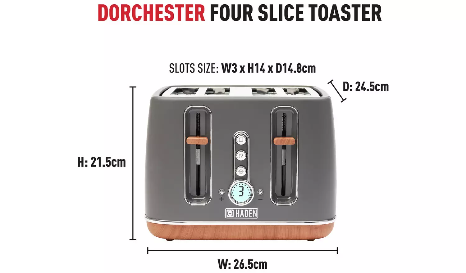 Haden 206794 Dorchester Kettle,Toaster & Microwave - Grey