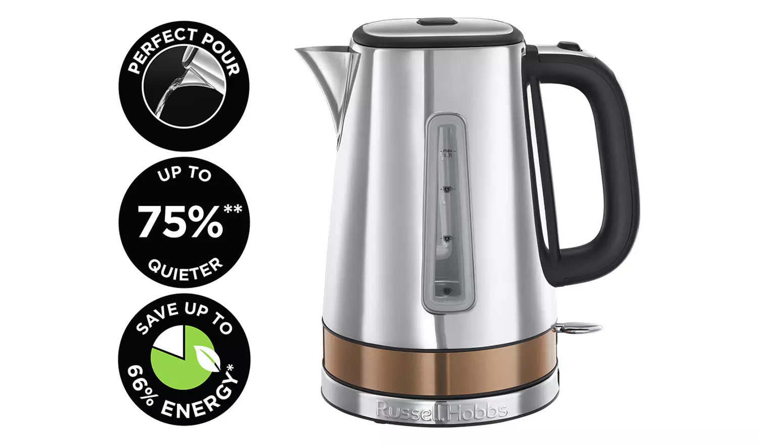 Russell Hobbs Luna Quiet Boil Copper Jug Kettle 24280