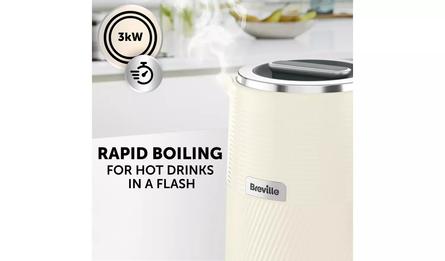 Breville VKT179 Obliq Kettle - Cream