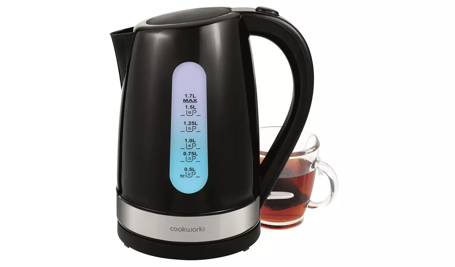 Cookworks Plastic Illuminated Kettle - Black