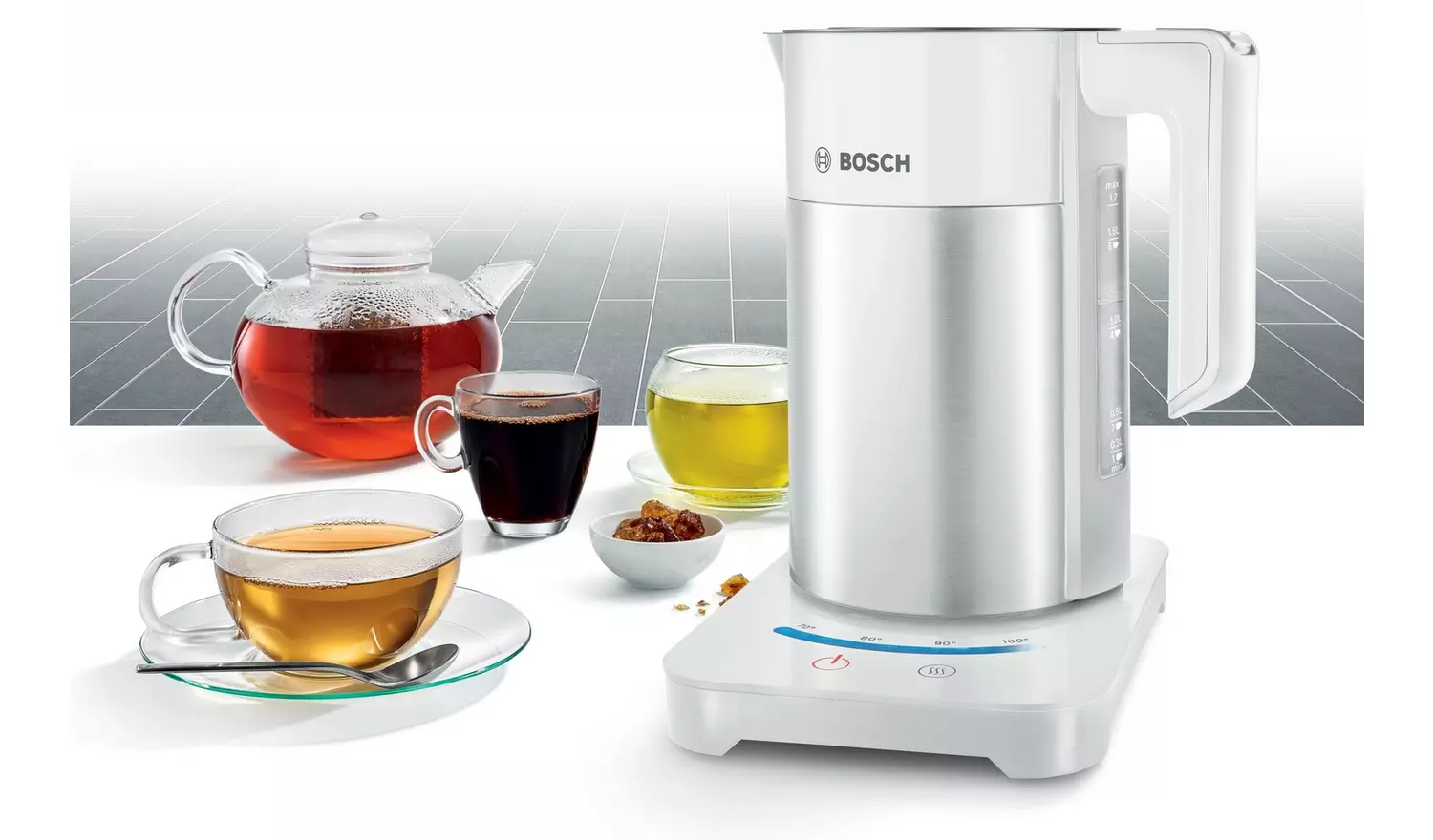 Bosch TWK7201GB Sky Variable Temperature Kettle - White