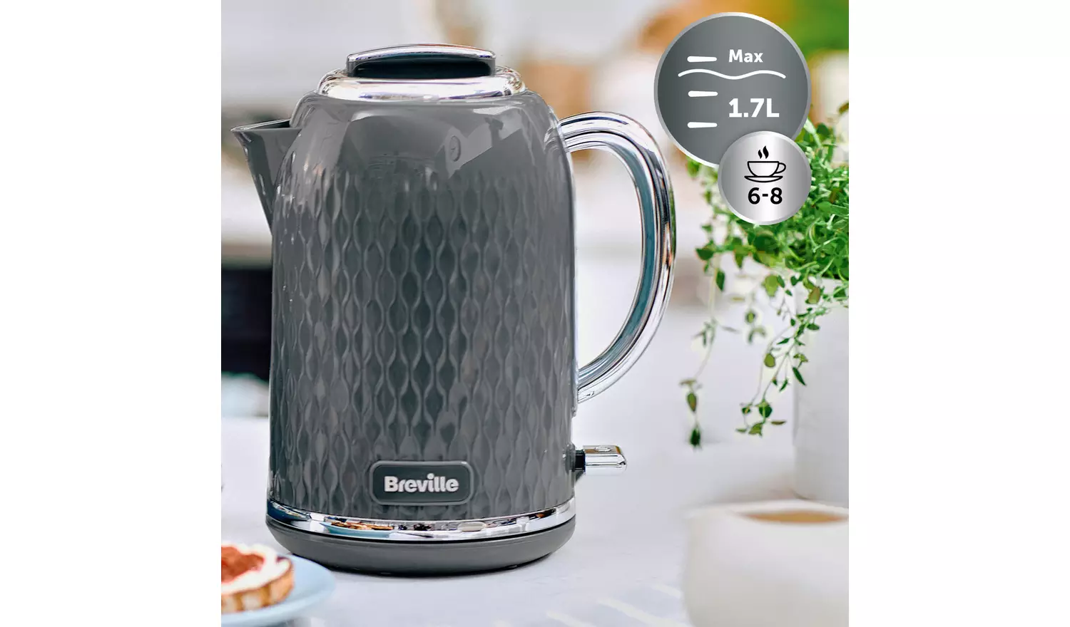 Breville VKT227 Curve Kettle - Grey and Chrome