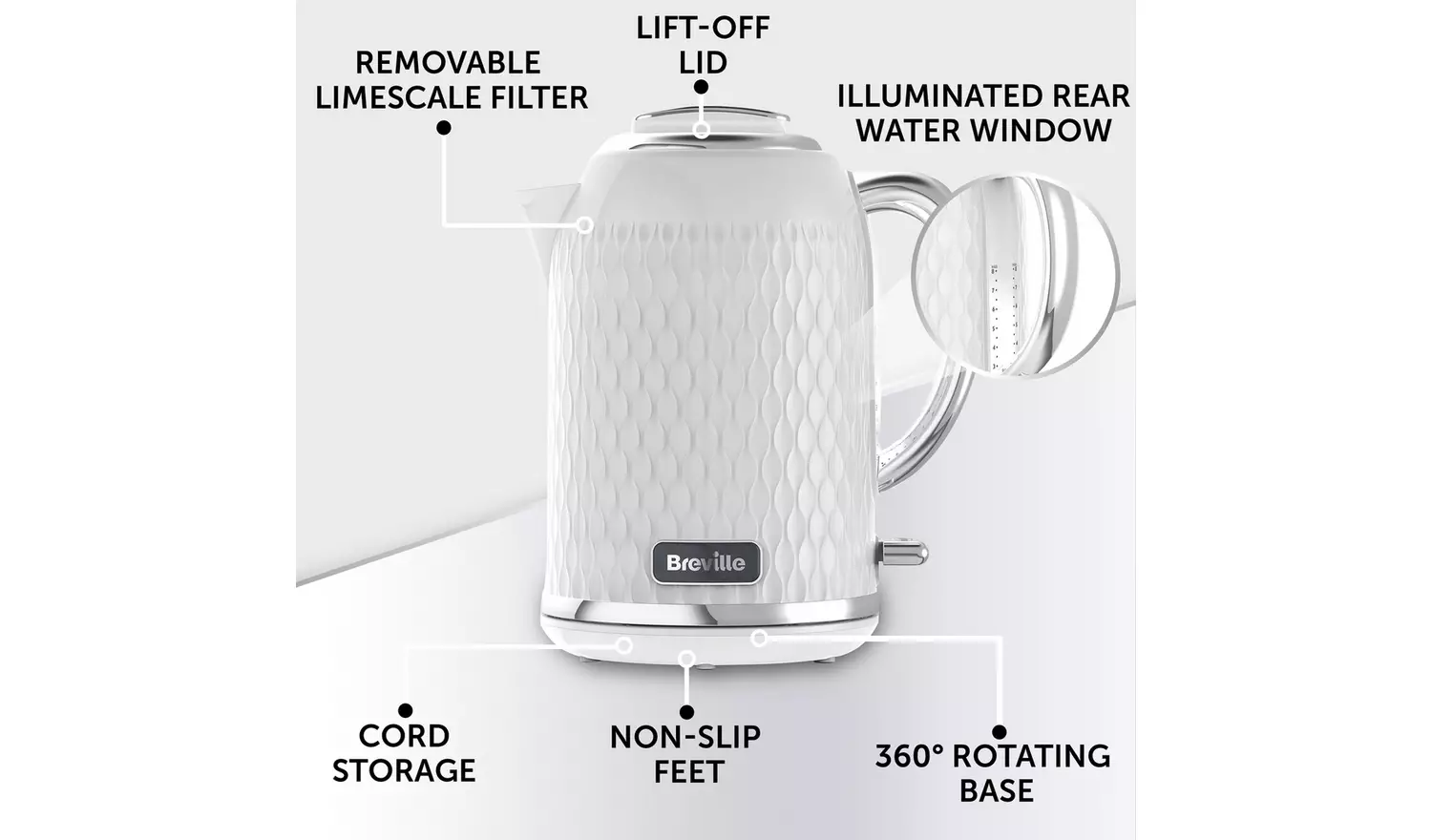 Breville VKT117 Curve Kettle - White and Chrome