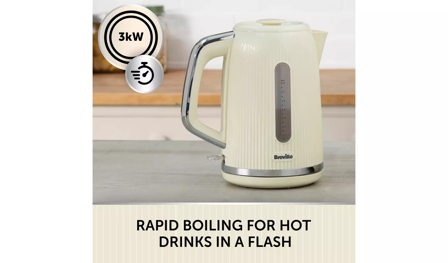 Breville VKT223 Bold Kettle - Cream and Silver