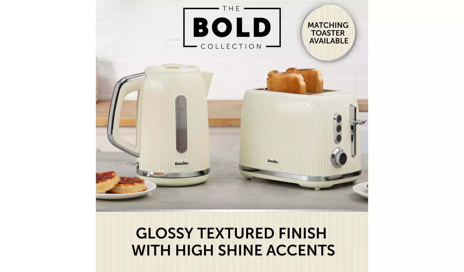 Breville VKT223 Bold Kettle - Cream and Silver