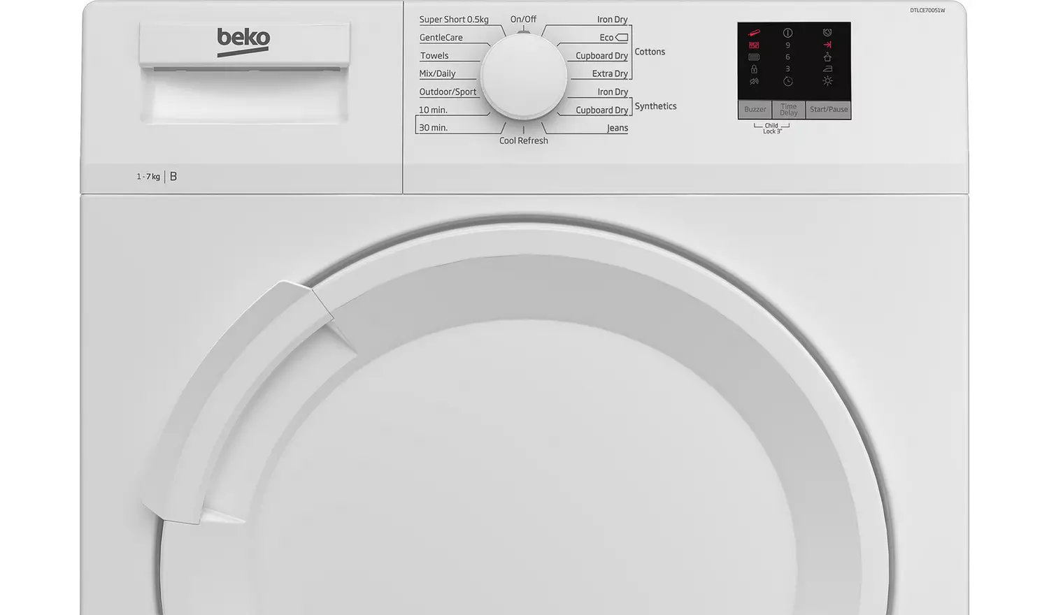 Beko DTLCE70051W 7KG Condenser Tumble Dryer - White