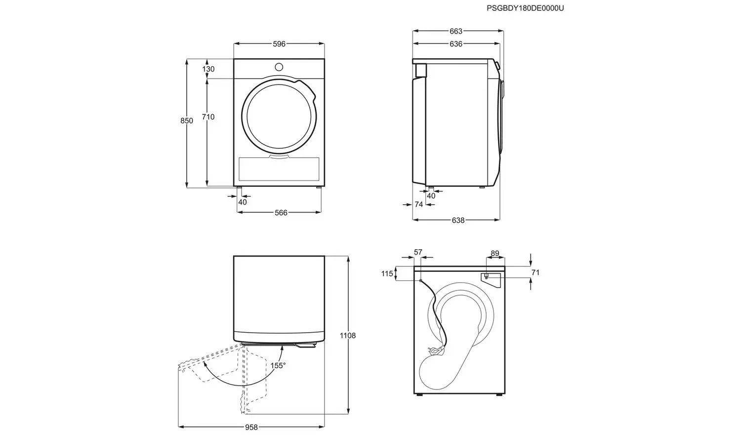 AEG TR718L4B 8KG Heat Pump Tumble Dryer - White