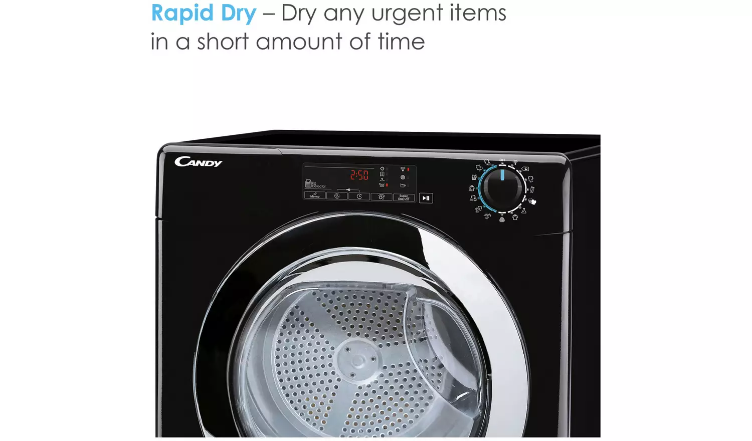 Candy CSOE H9A2DCEB-80 9KG Heat Pump Tumble Dryer - Black