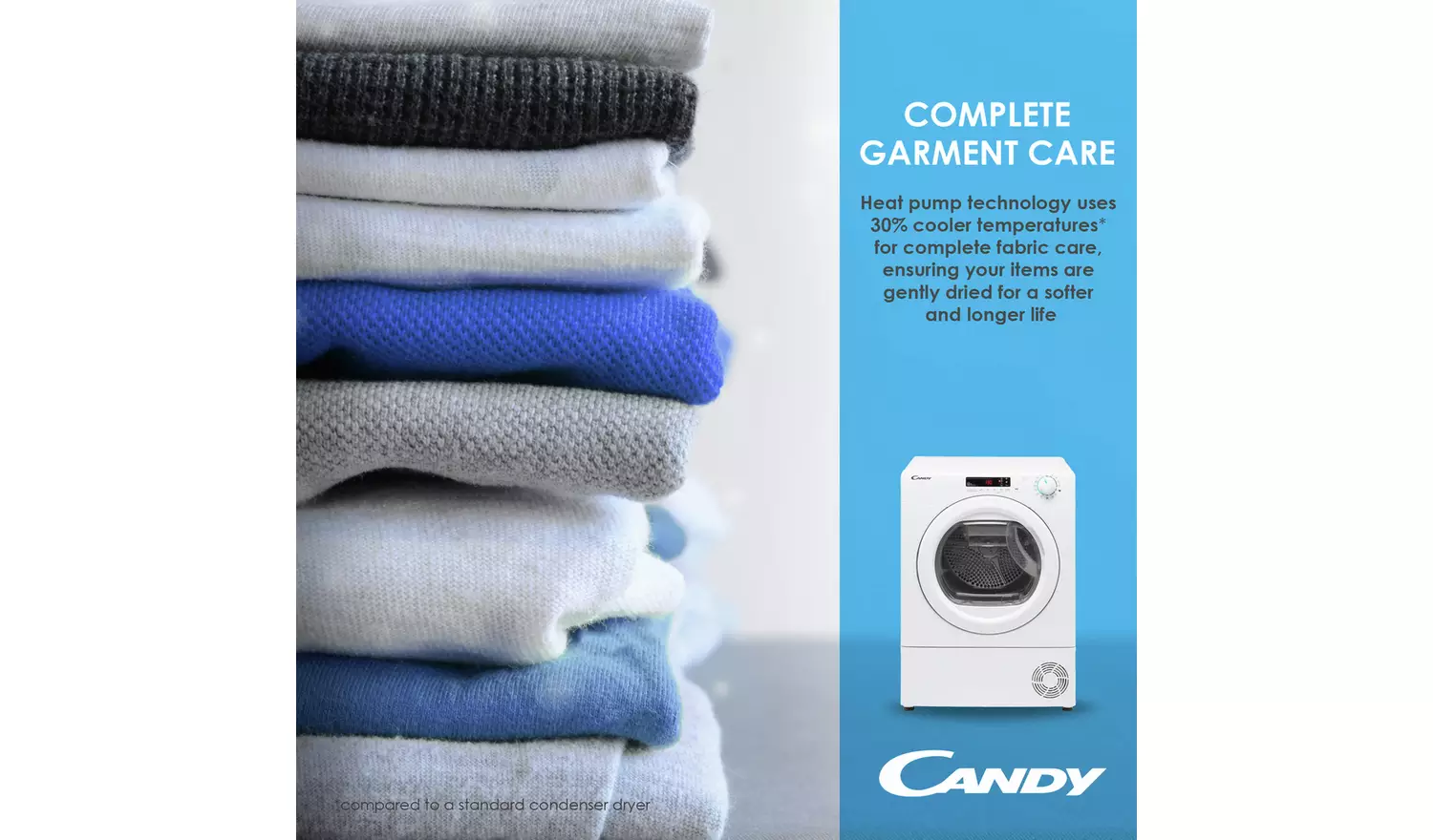 Candy CSOE H9A2DCE-80 9KG Heat Pump Tumble Dryer - White