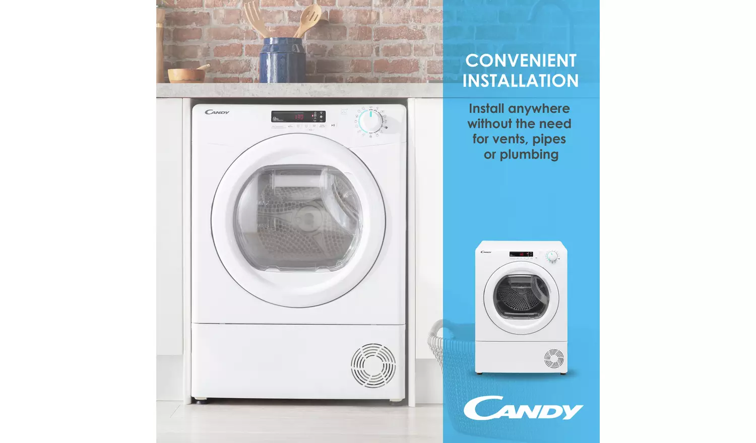Candy CSOE H9A2DCE-80 9KG Heat Pump Tumble Dryer - White