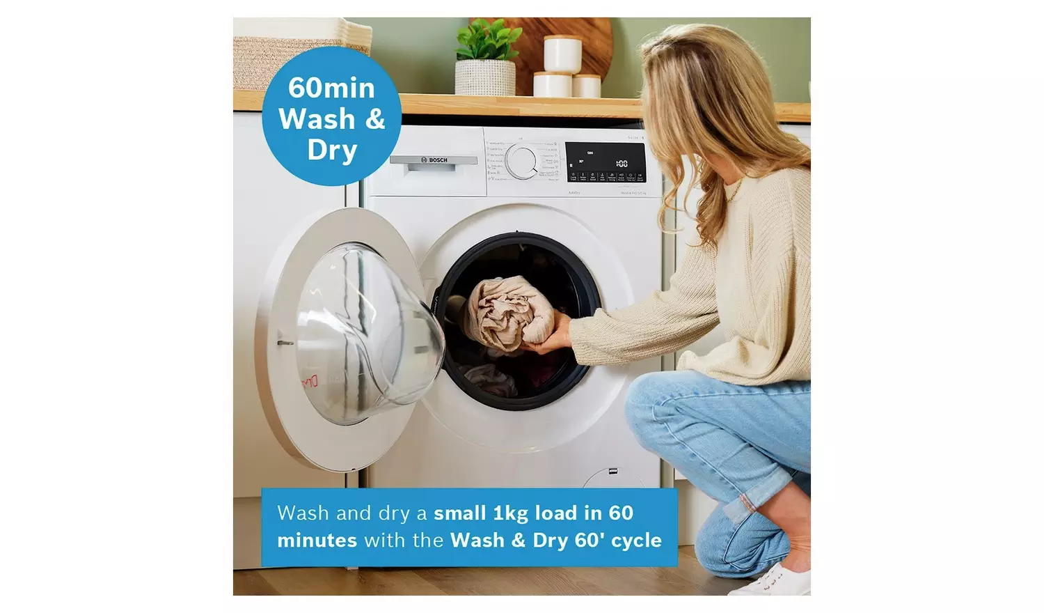 Bosch WNA144V9GB 9KG/5KG 1400 Spin Washer Dryer - White