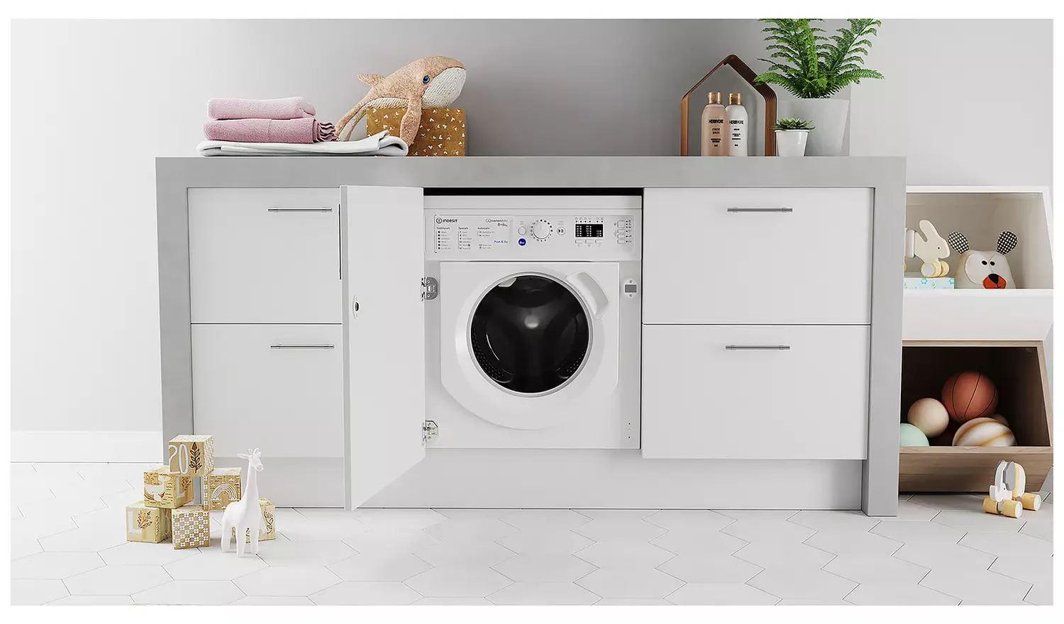 Indesit BIWDIL861485UK 8kg/6kg 1400 Spin Washer Dryer- White