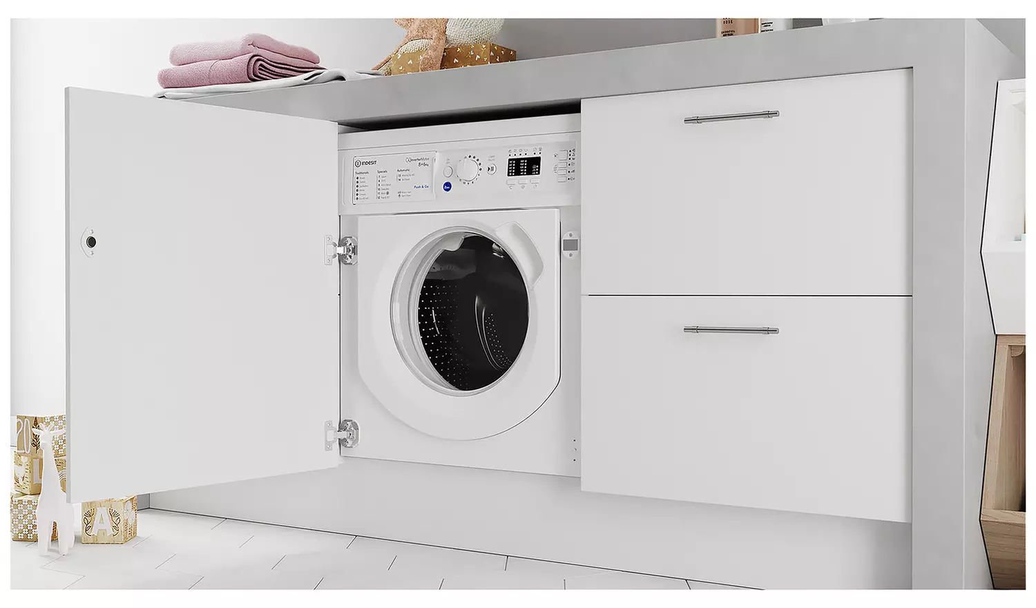 Indesit BIWDIL861485UK 8kg/6kg 1400 Spin Washer Dryer- White