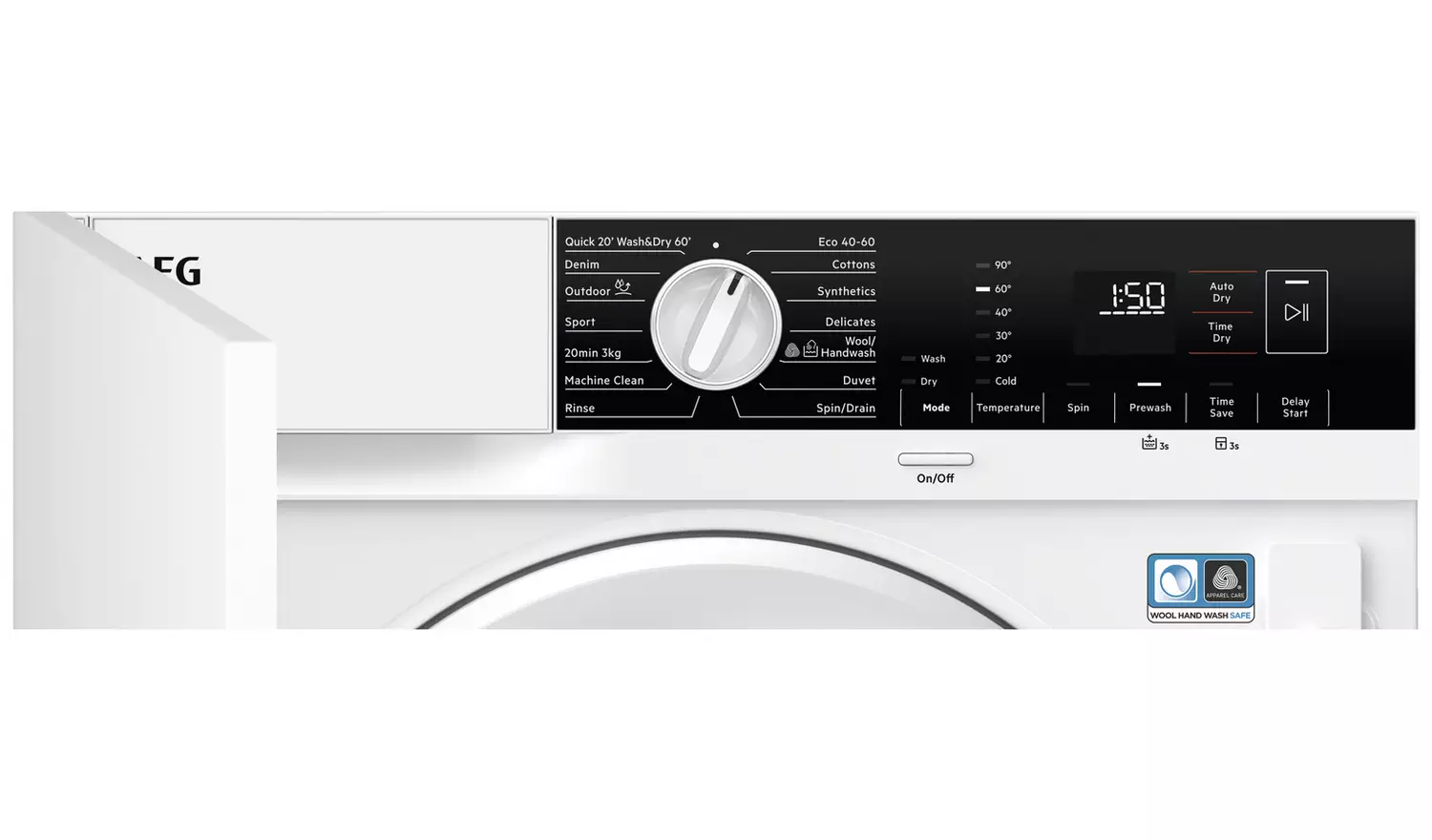 AEG LX6WG74634BI 7/4KG 1600 Integrated Washer Dryer - White