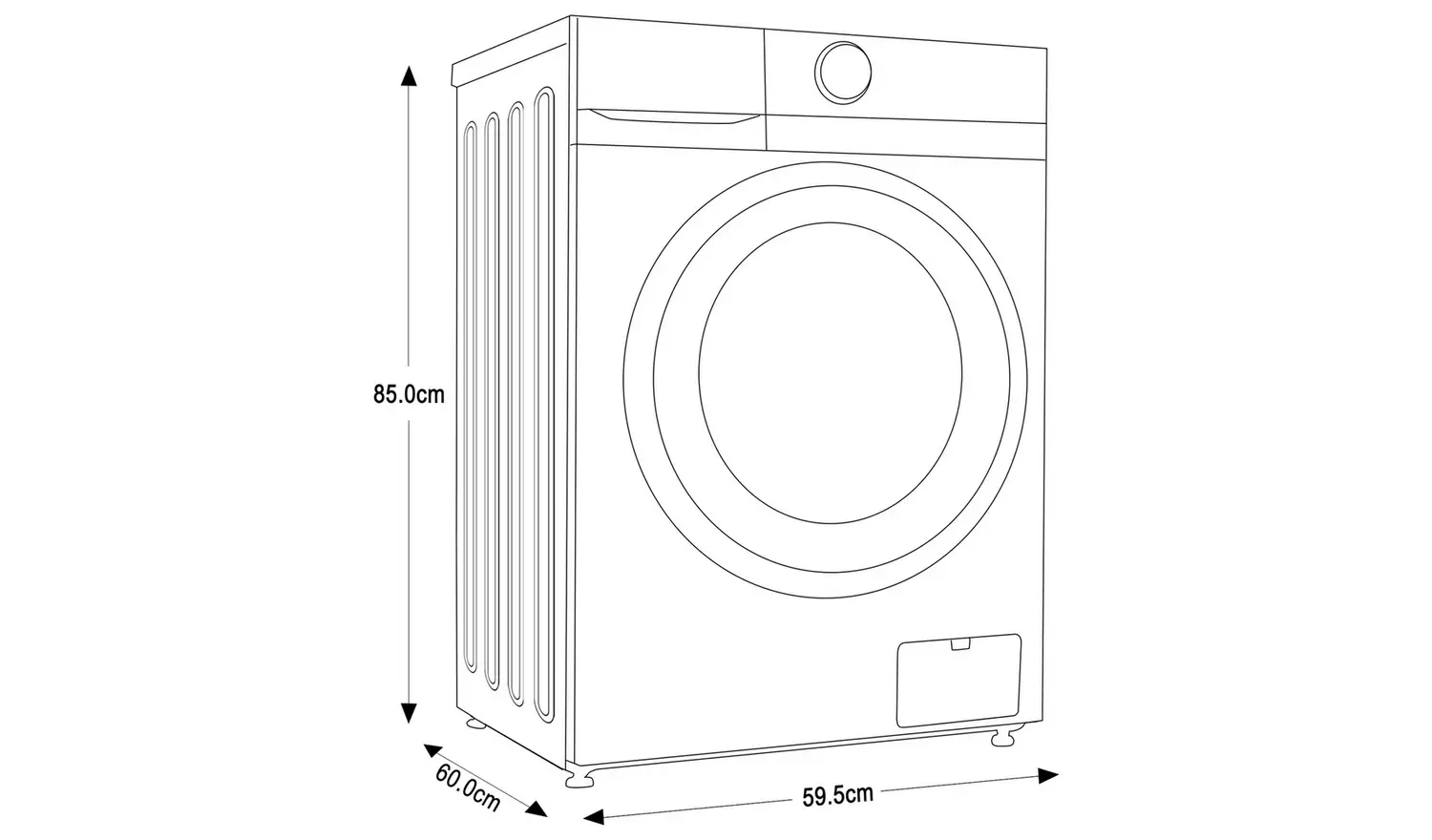 Bush WDSAA107B 10/7KG 1400 Spin Washer Dryer - Black
