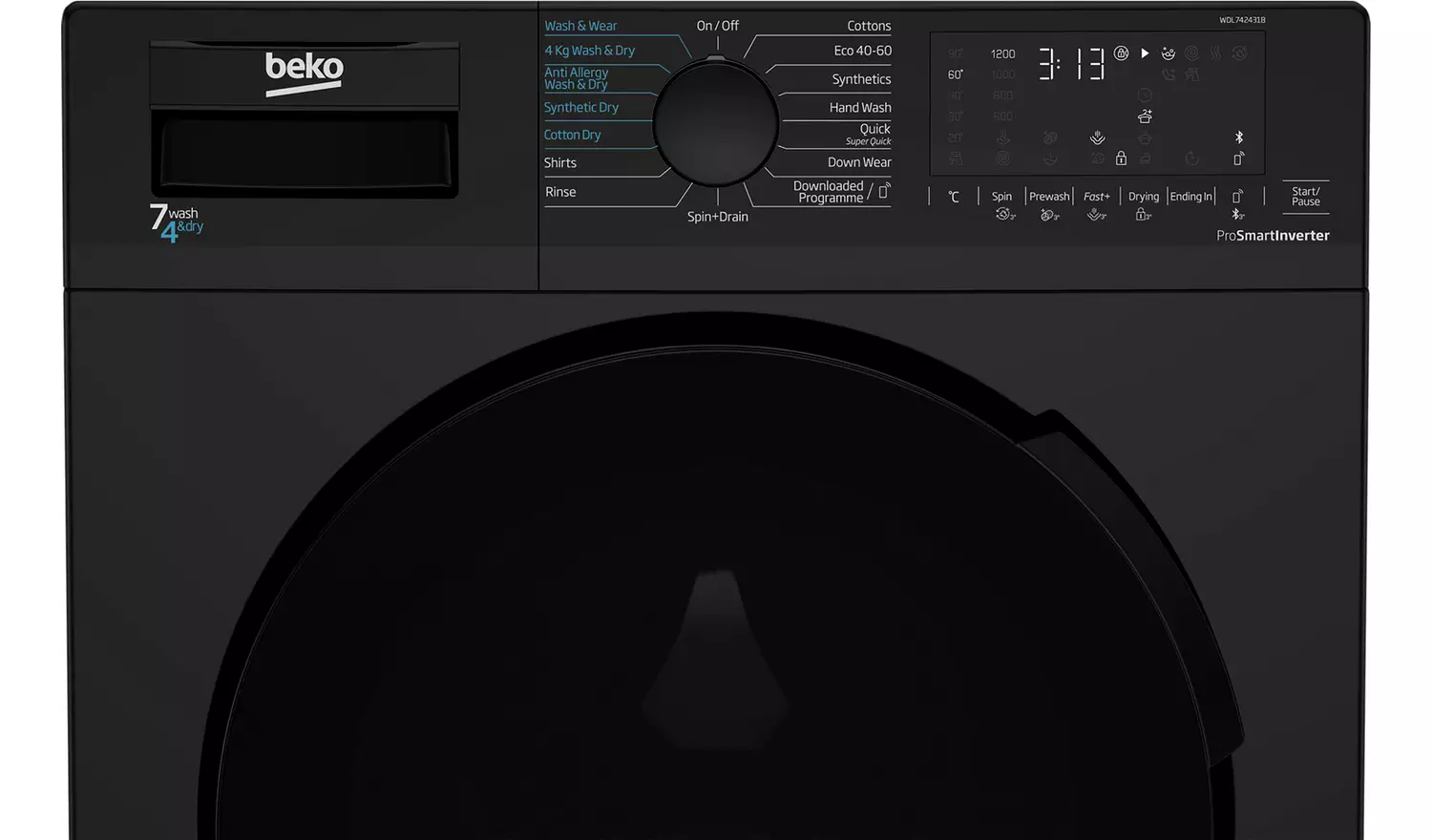 Beko WDL742431B 7KG / 4KG 1200 Spin Washer Dryer - Black