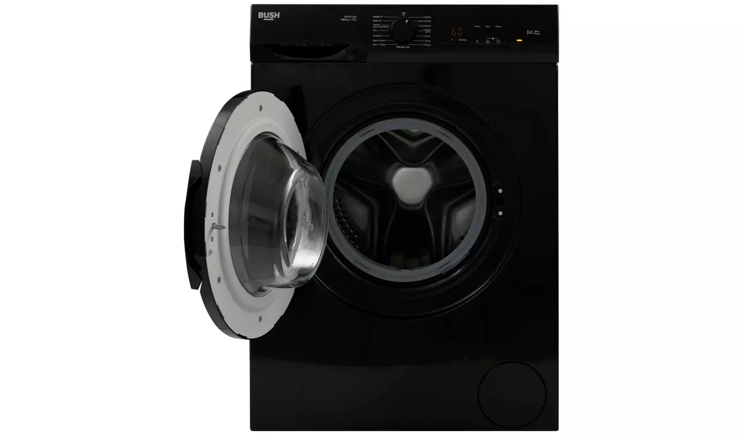 Bush WMT0712EB 7KG 1200 Spin Washing Machine - Black