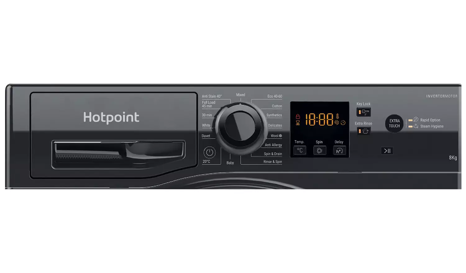 Hotpoint NSWM846BSUK 8KG 1400 Spin Washing Machine - Black