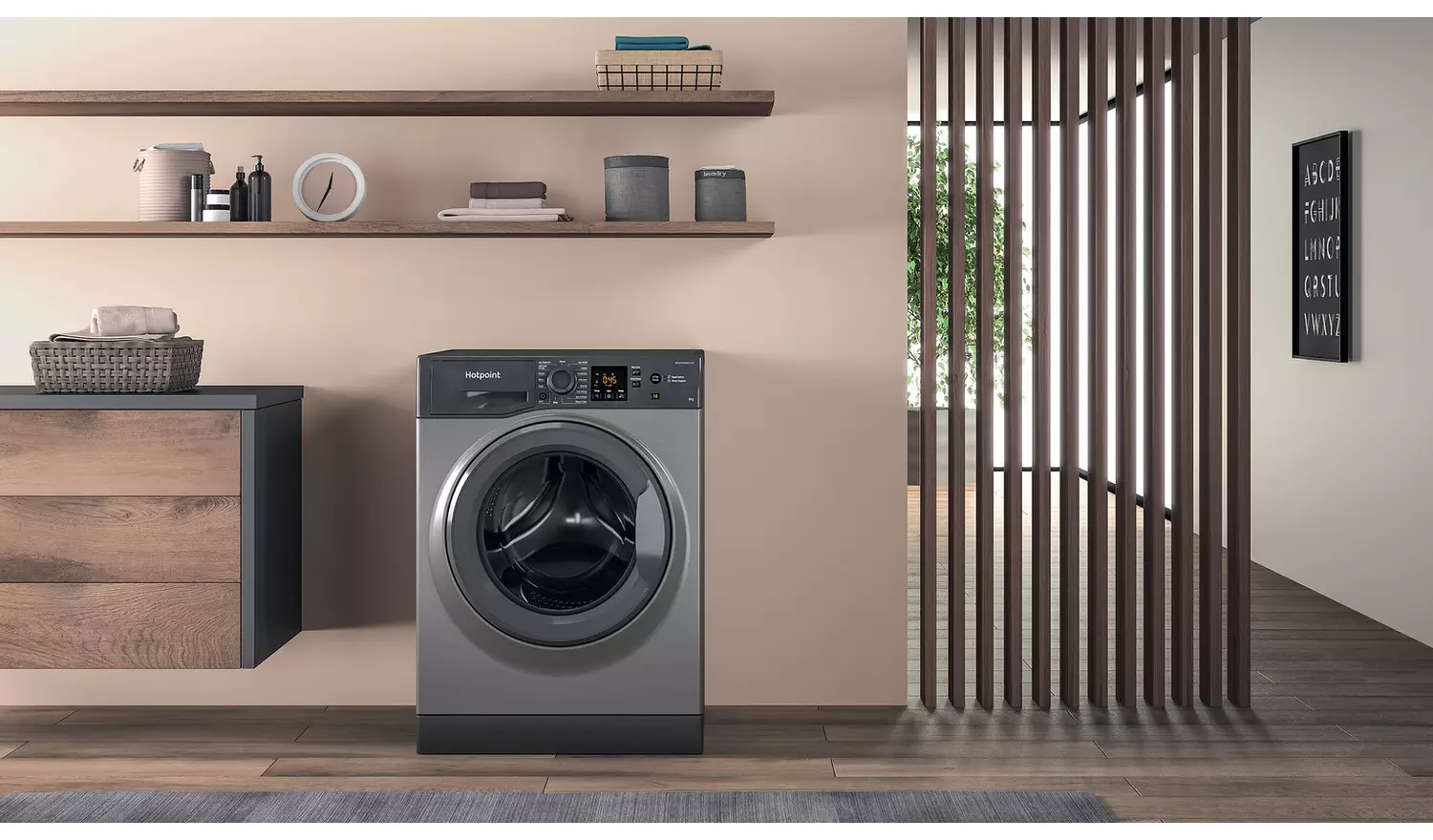 Hotpoint NSWM846GGUK 8KG 1400 Spin Washing Machine-Graphite