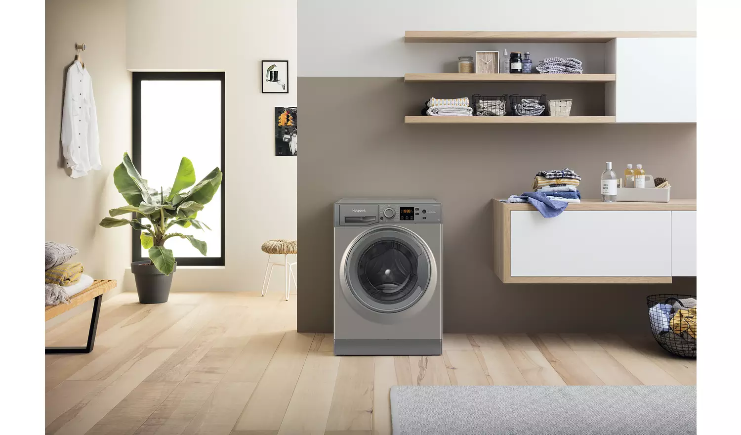 Hotpoint NSWM846GGUK 8KG 1400 Spin Washing Machine-Graphite