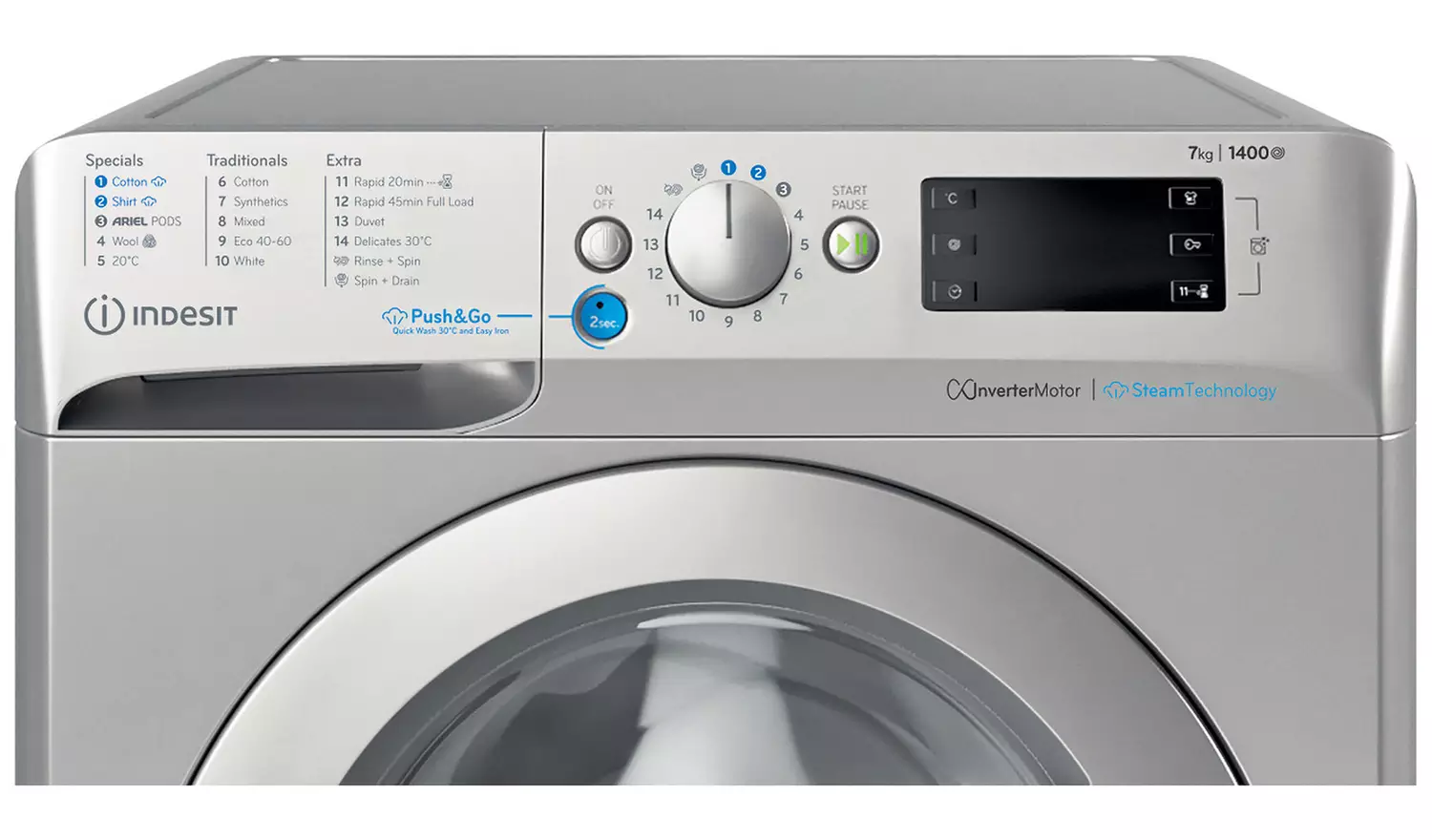 Indesit BWE71496XSVUK 7KG 1400 Spin Washing Machine - Silver