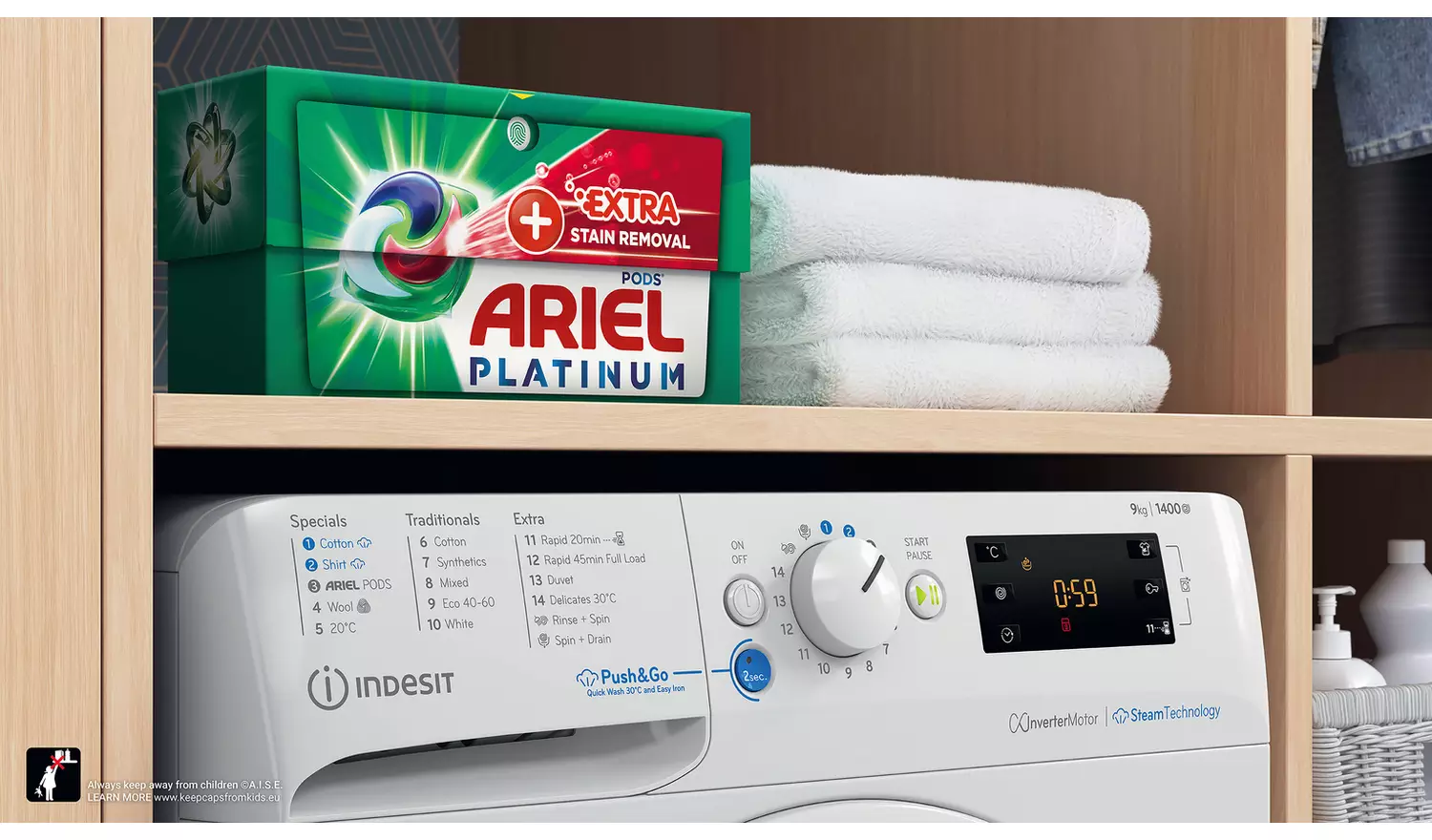 Indesit BWE91496XWVUK 9KG 1400 Spin Washing Machine - White