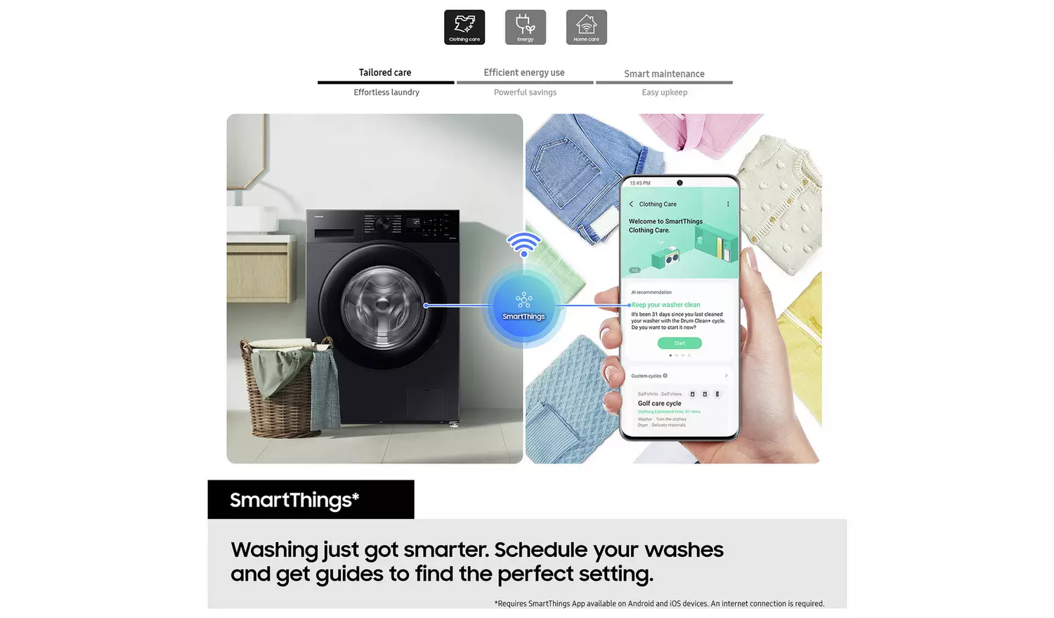 Samsung AI Energy WW80CGC04DAB 8kg Washing Machine - Black