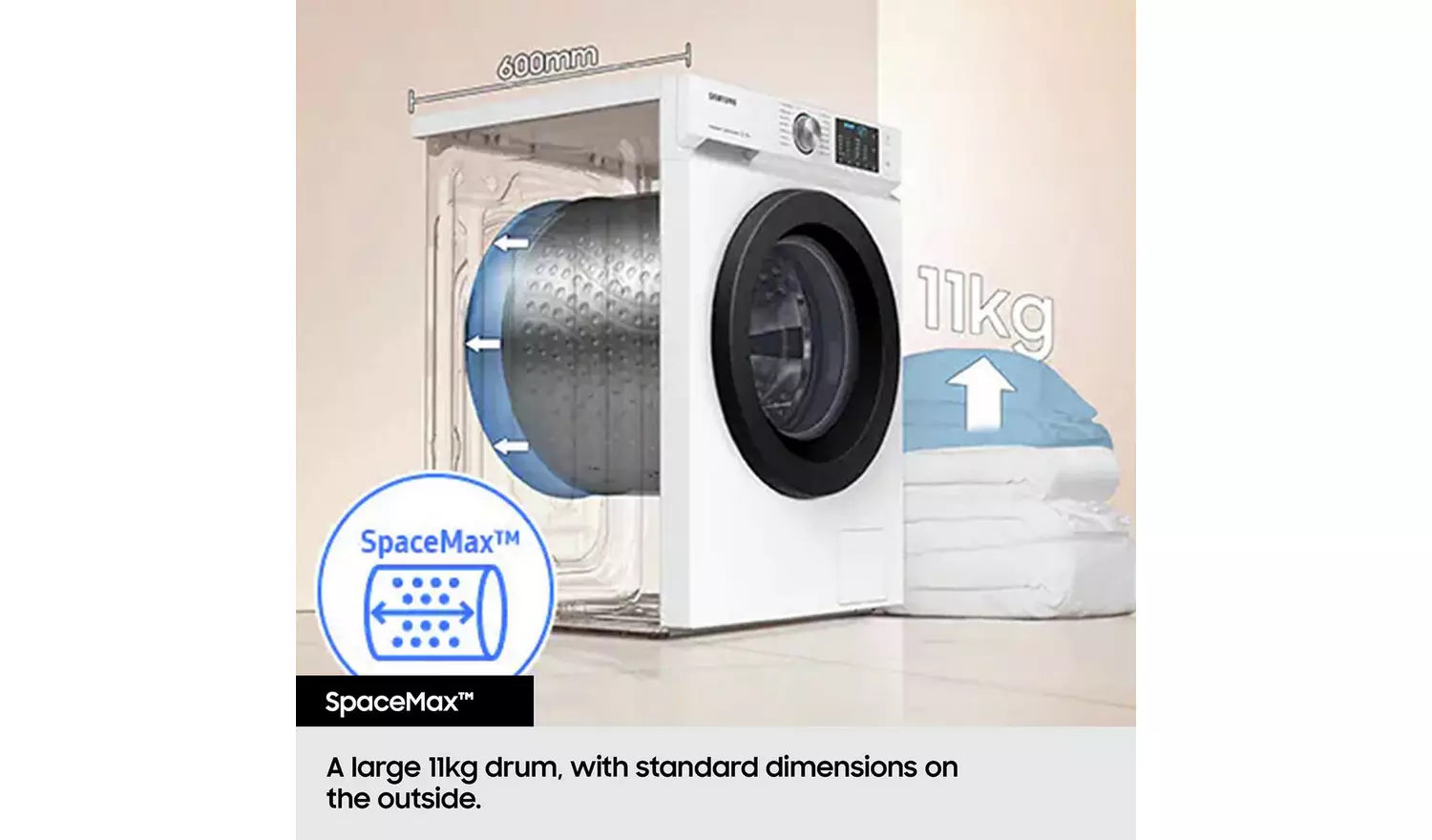 Samsung WW11DG5B25AEEU 11KG 1400 Spin Washing Machine-White