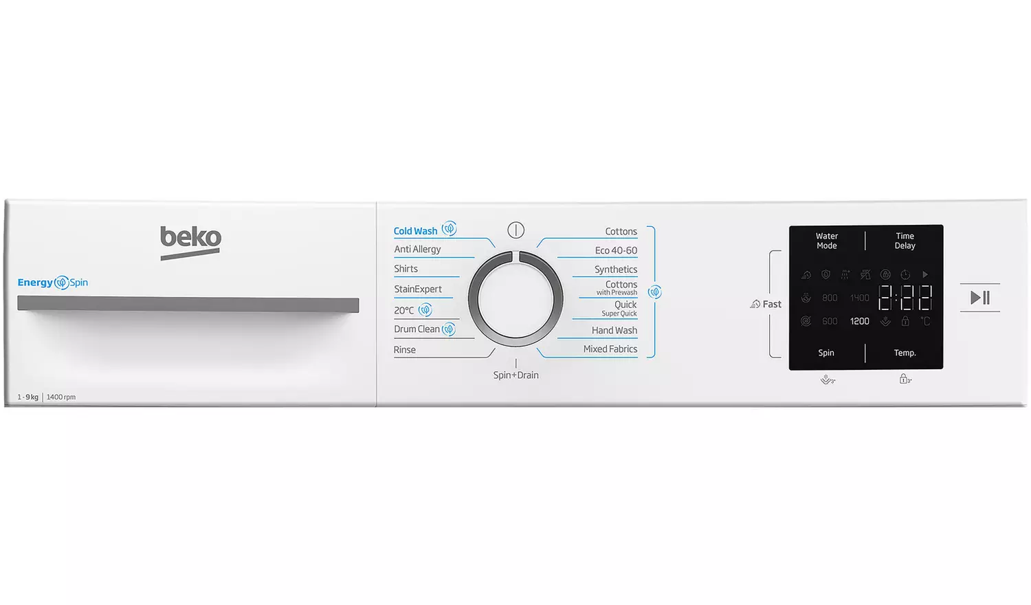 Beko EnergySpin BM3WT3941W 9kg 1400 Washing Machine - White