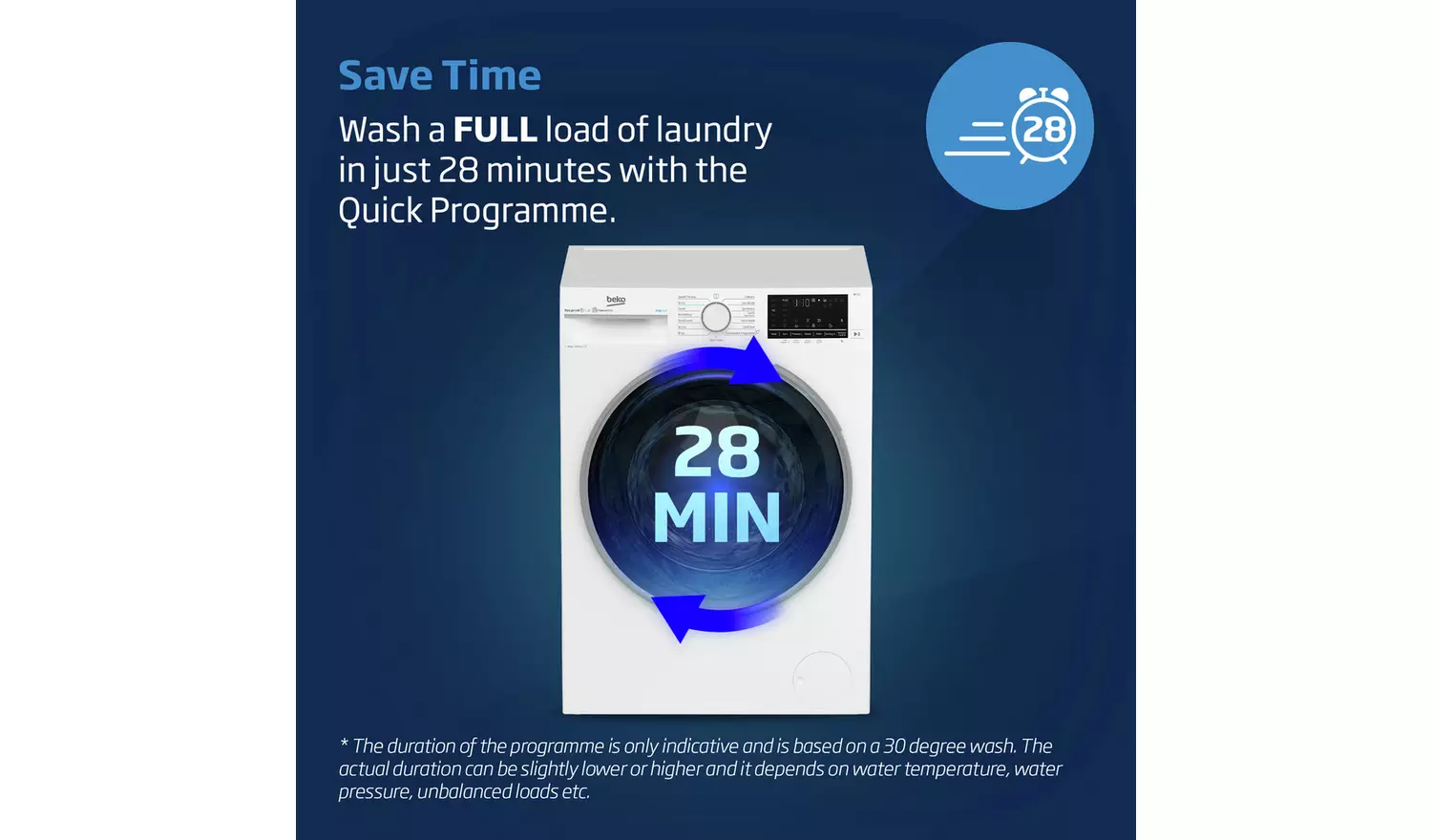 Beko EnergySpin BM3WT3941W 9kg 1400 Washing Machine - White