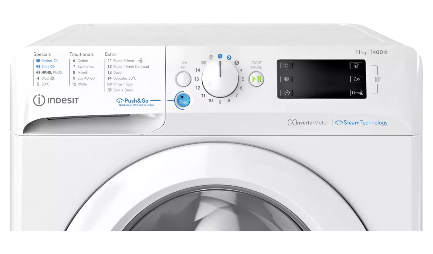 Indesit BWE111496XWVUK 11KG 1400 Spin Washing Machine White