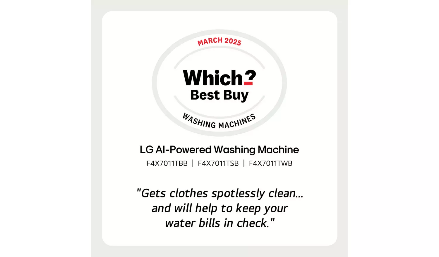 LG F4X7011TWB 11KG 1400 Spin Washing Machine - White