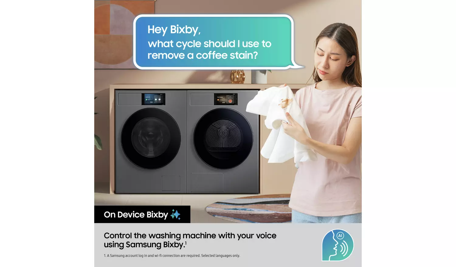 Samsung AI Home WF90F09C4SU1 9KG Washing Machine – Silver