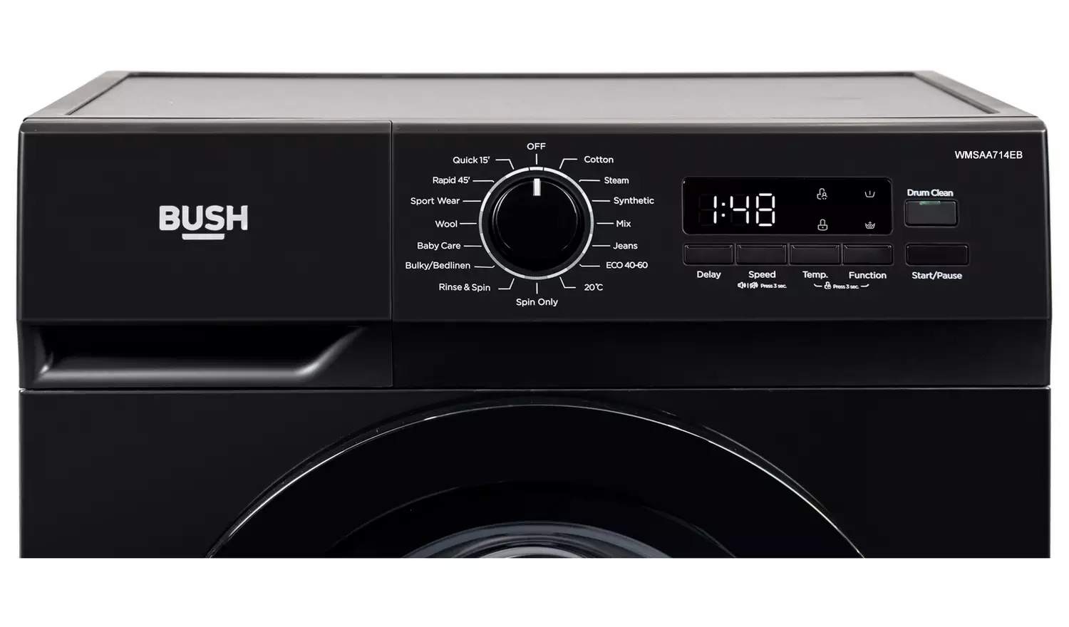 Bush WMSAA714EB 7KG 1400 Spin Washing Machine - Black