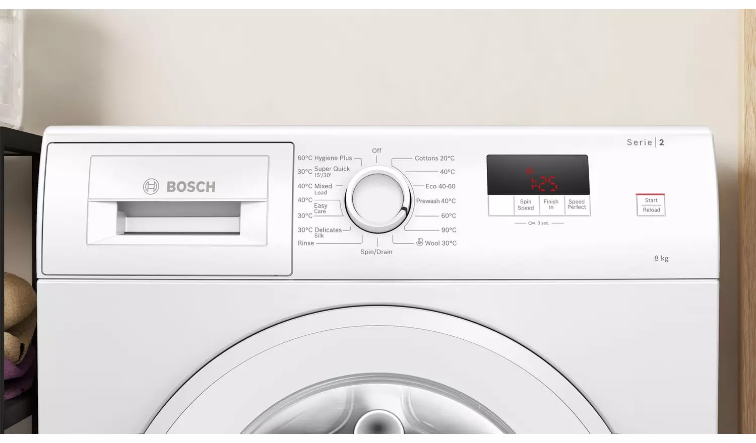 Bosch WGE03408GB 8KG 1400 Spin Washing Machine - White
