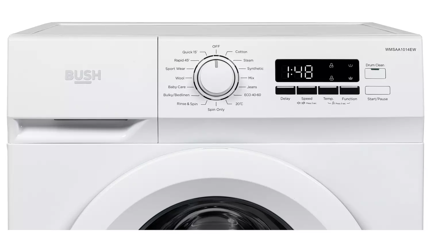 Bush WMSAA1014EW 10KG 1400 Spin Washing Machine - White