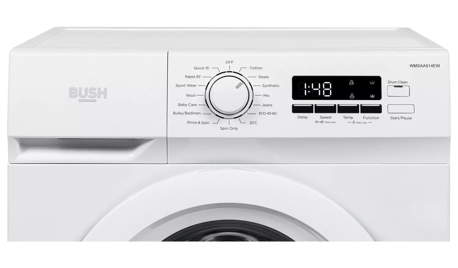 Bush WMSAA914EW 9KG 1400 Spin Washing Machine - White
