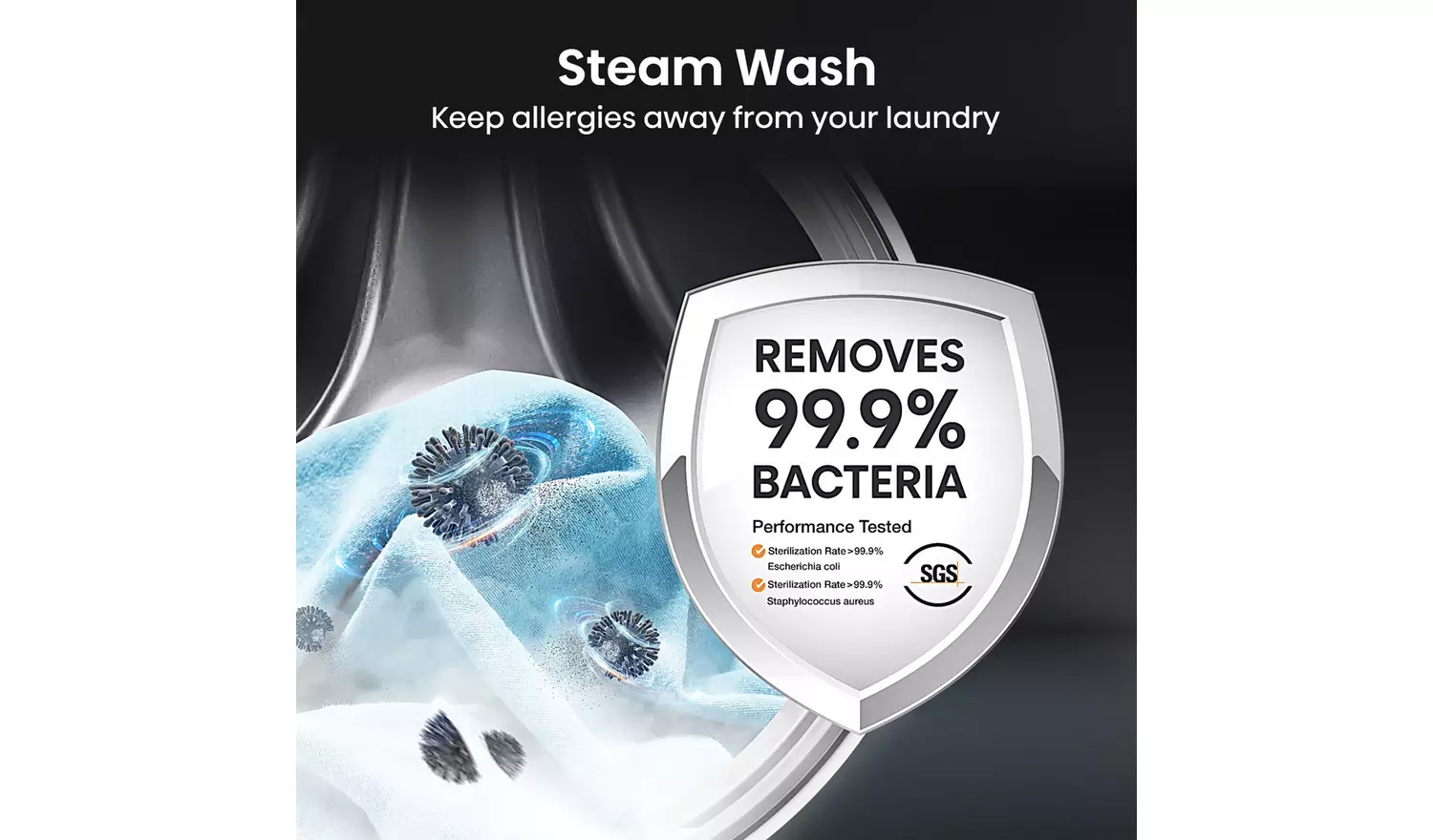 Hisense WF5S1245BB 12KG 1400 Spin Washing Machine- Black