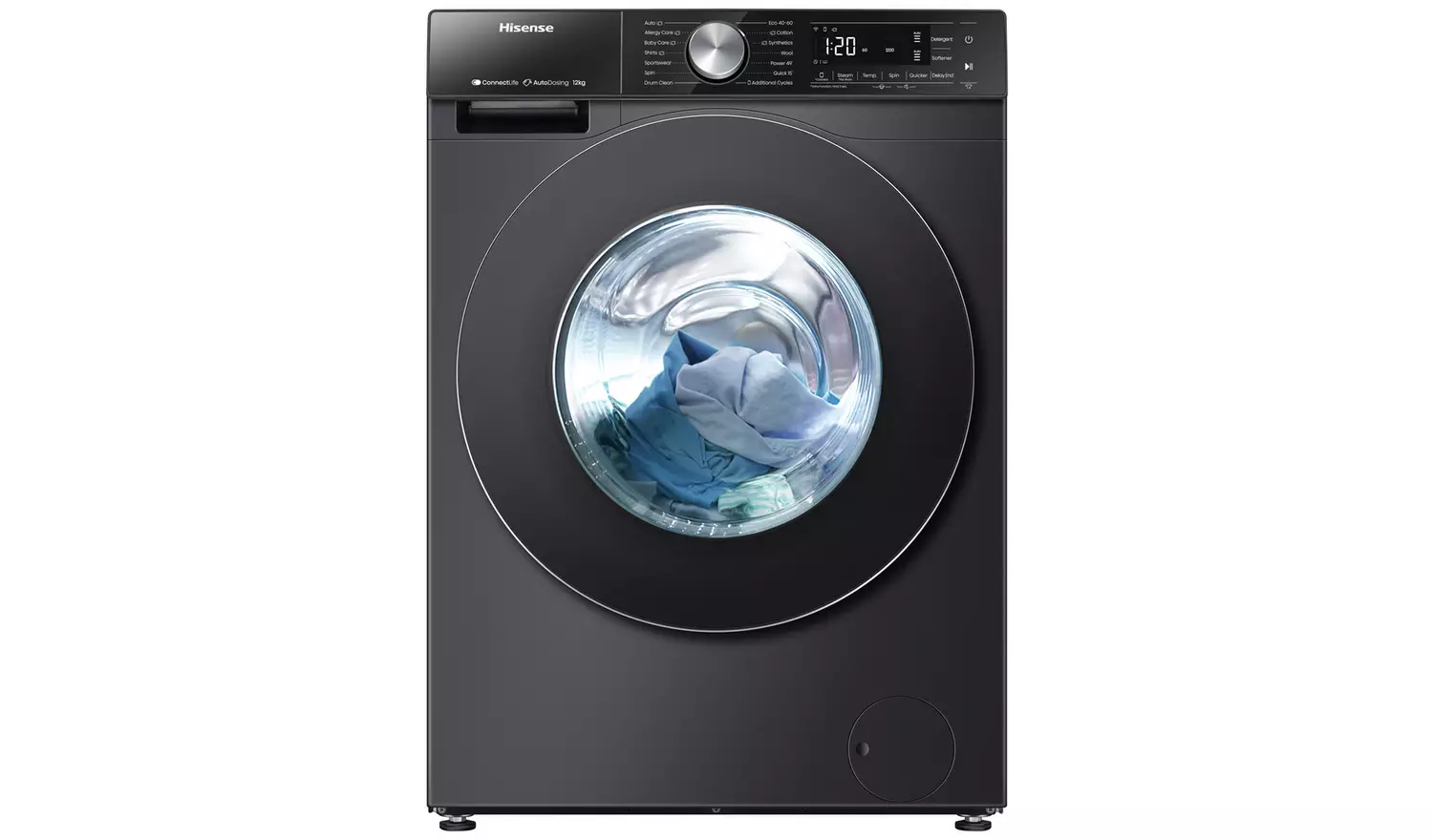 Hisense WF5S1245BB 12KG 1400 Spin Washing Machine- Black
