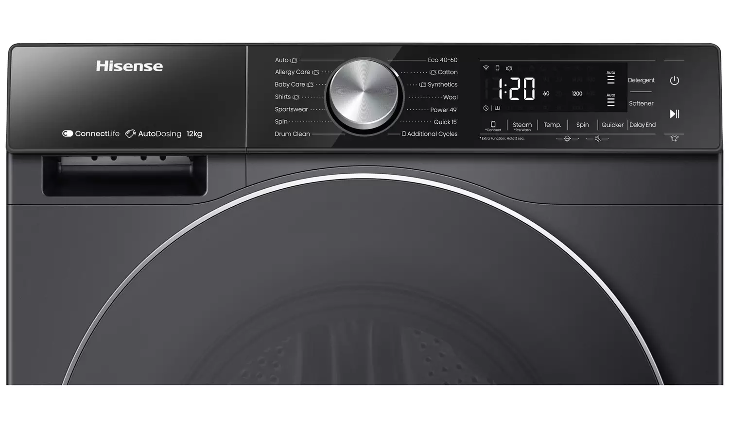 Hisense WF5S1245BB 12KG 1400 Spin Washing Machine- Black