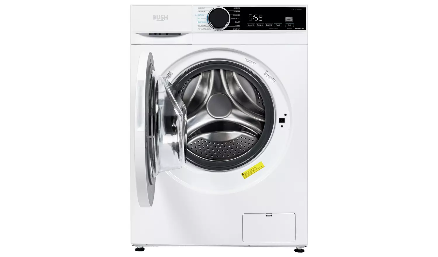 Bush WMSAA1214W 1400 12KG Spin Washing Machine - White