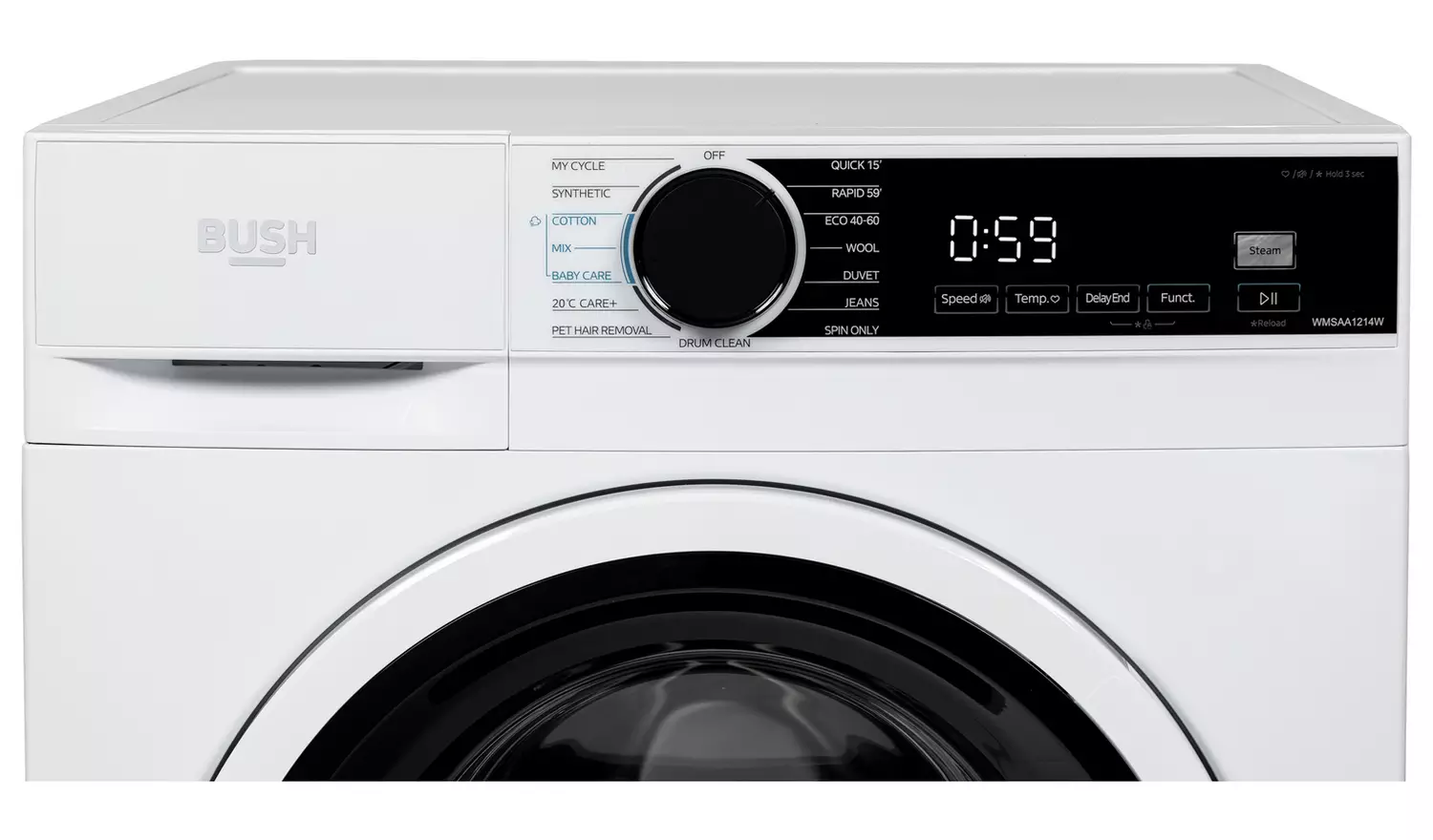 Bush WMSAA1214W 1400 12KG Spin Washing Machine - White
