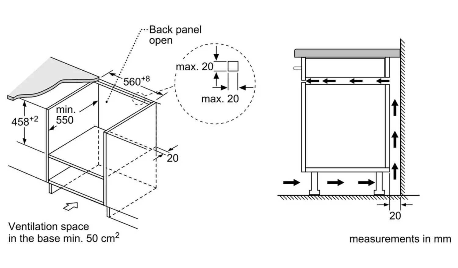 Bosch CMA583MS0B Built In Combination Microwave - Silver