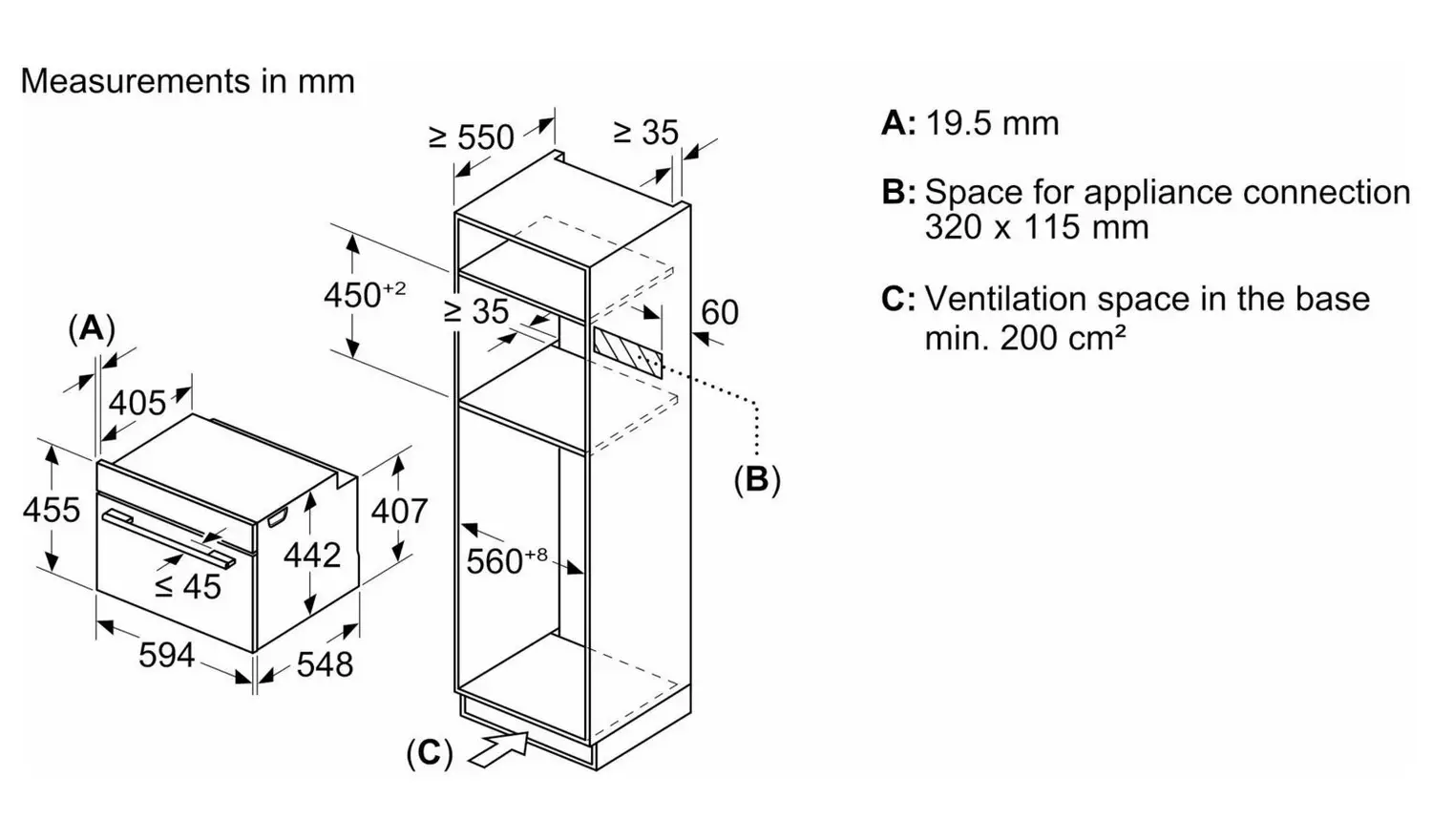Bosch CMG7241B1B 900W Built In Combination Microwave - Black