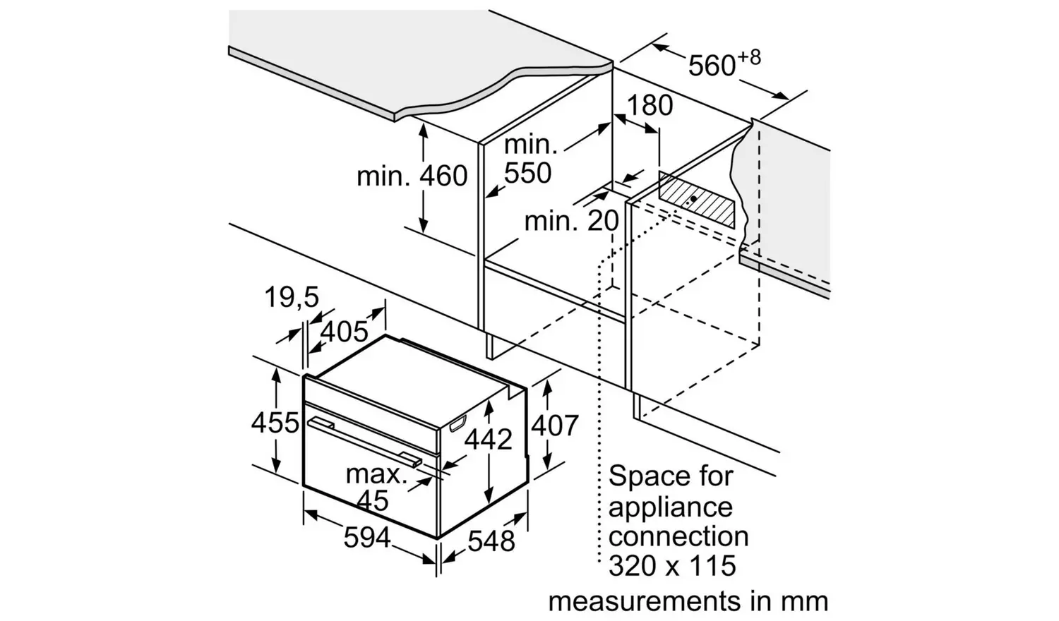 Bosch CMG7241B1B 900W Built In Combination Microwave - Black