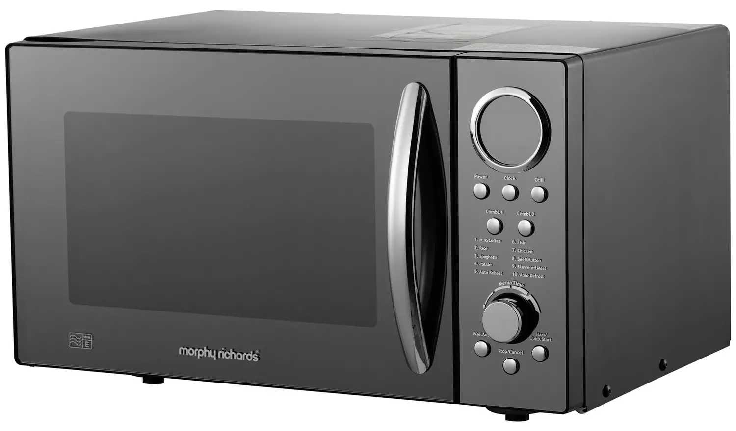 Morphy Richards 900W Standard Microwave with Grill - Black