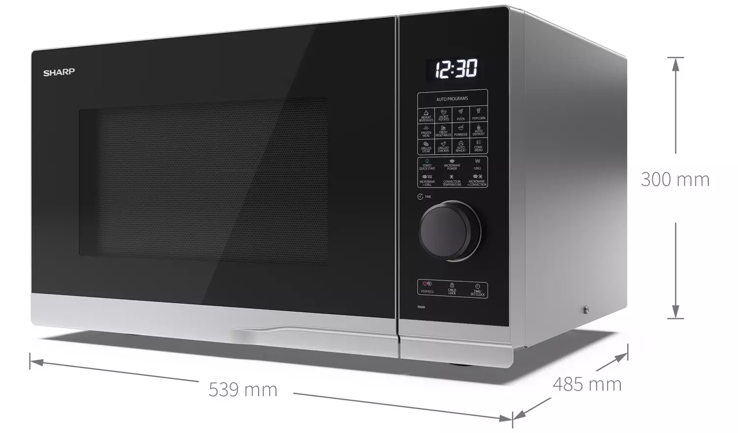 Sharp 900W Combination Microwave YC-PC284AU-S - Silver